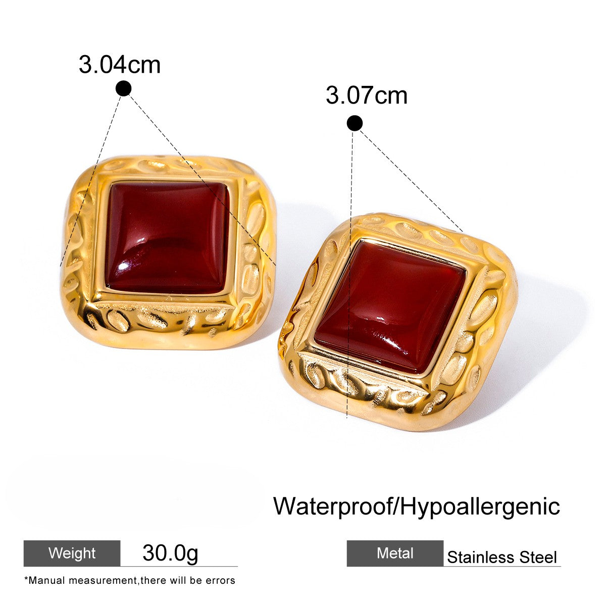 Big Red Enamel Stud