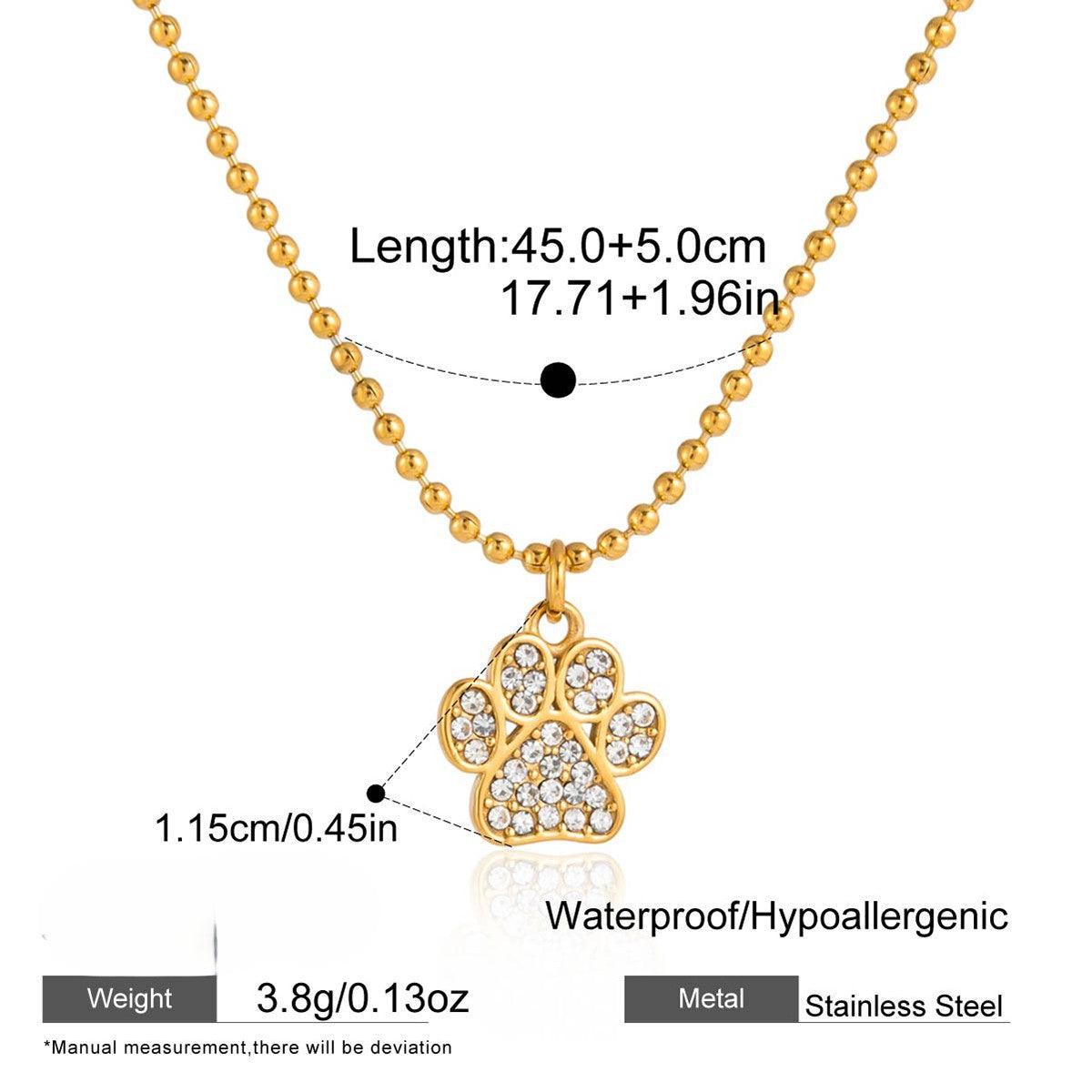 Paw Diamond Chain Pendant