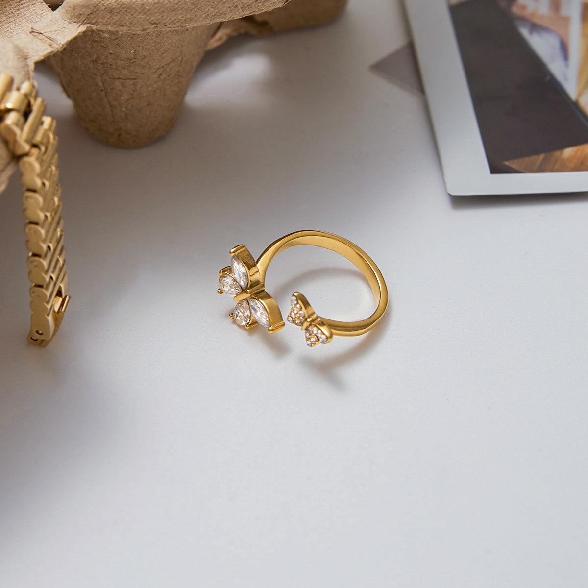 Mother of Pearl Butterfly Ring