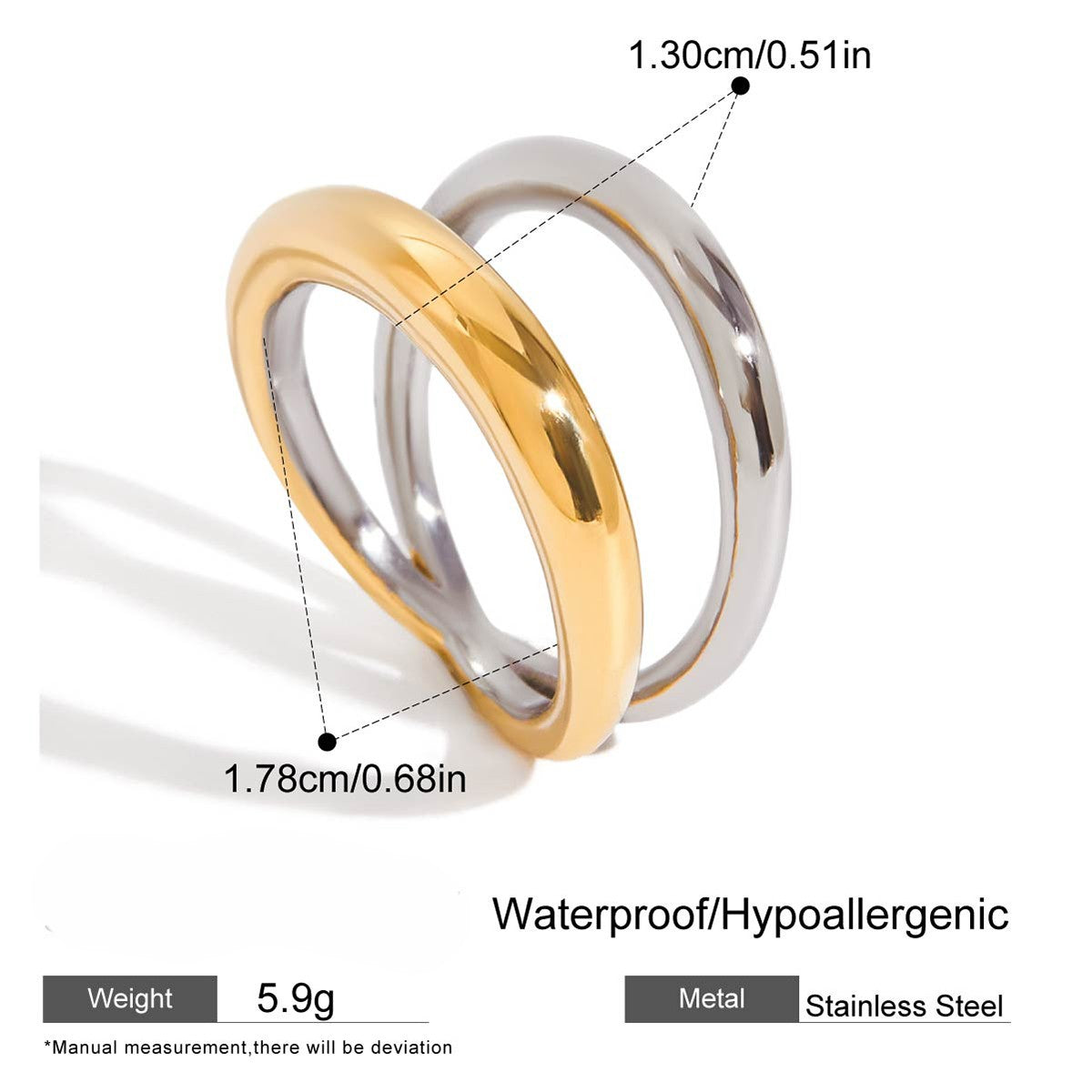 Two Toned Round Ring