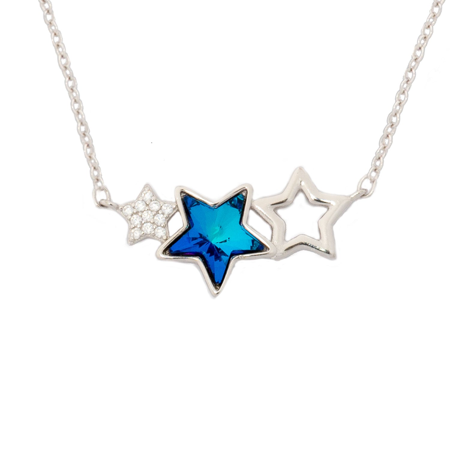 925 Silver Starry Trio Necklace