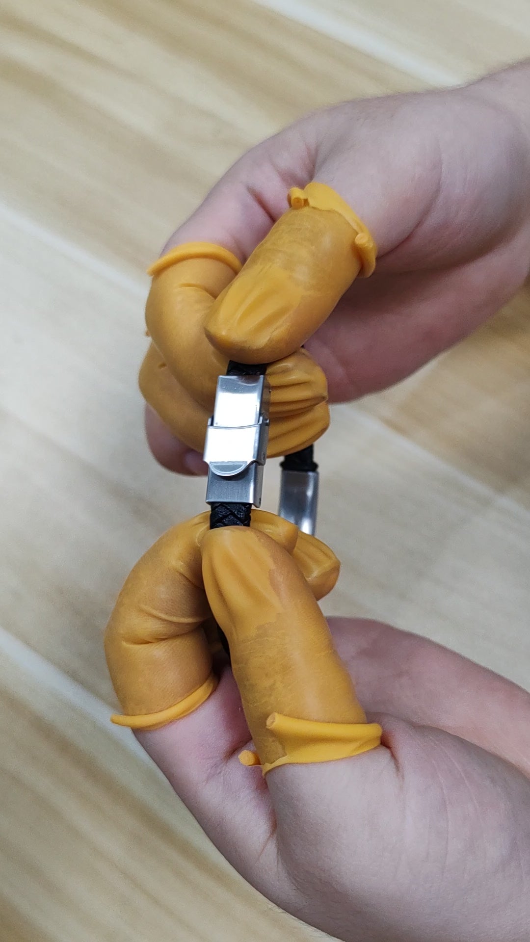 Mens Onyx Leather Bracelet