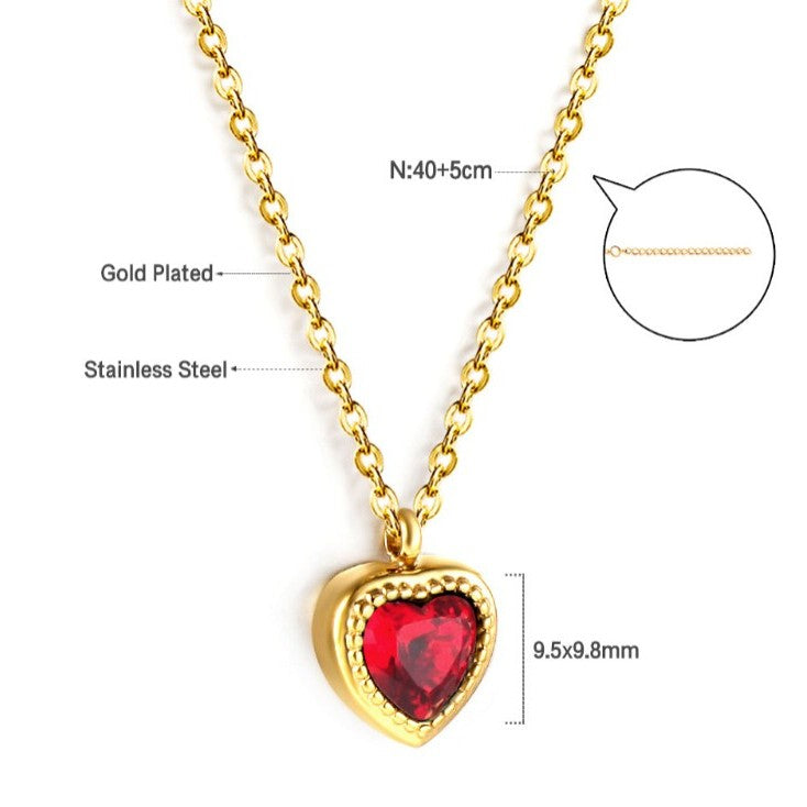 Red Heart Pendant Necklace