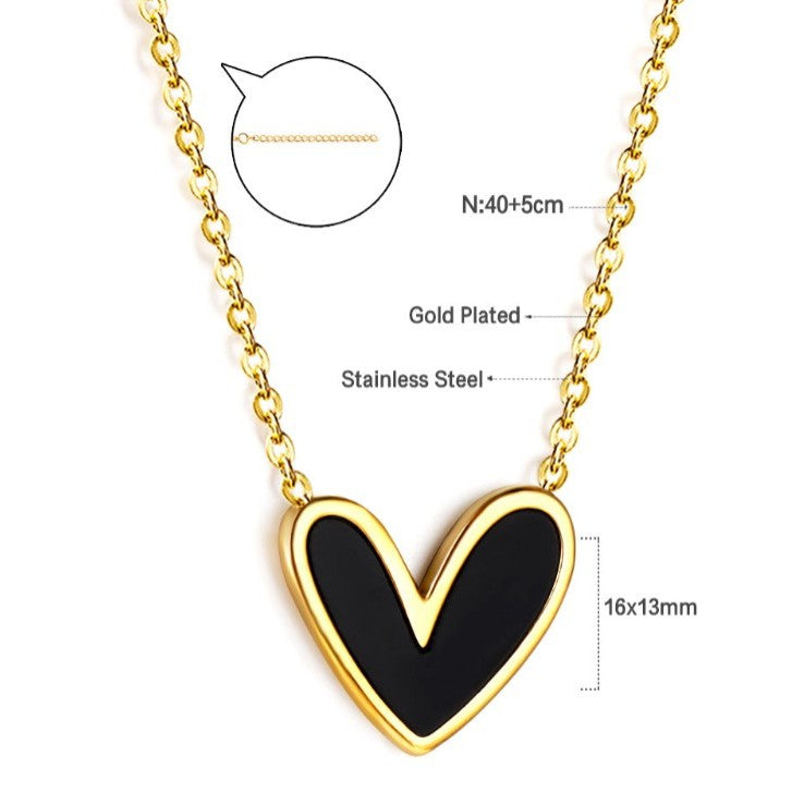 Black Heart Pendant Necklace