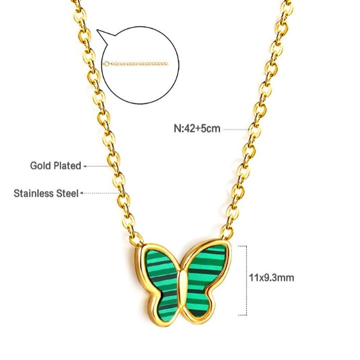 Green Butterfly Pendant Necklace