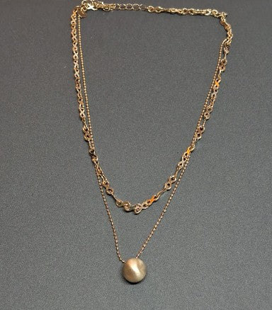 Ball Pendant Dual Layer Necklace