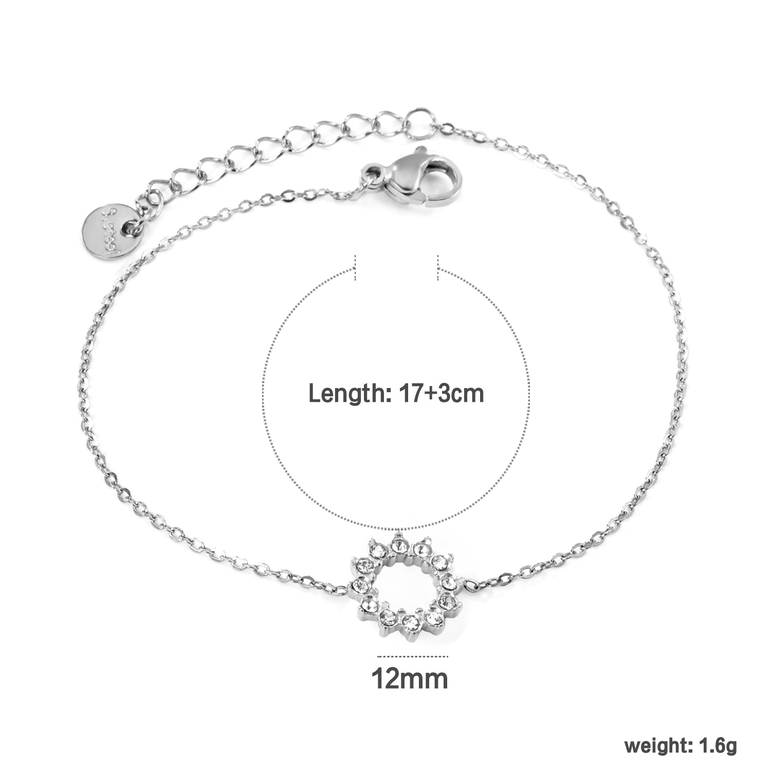Silver Sun Loose Bracelet