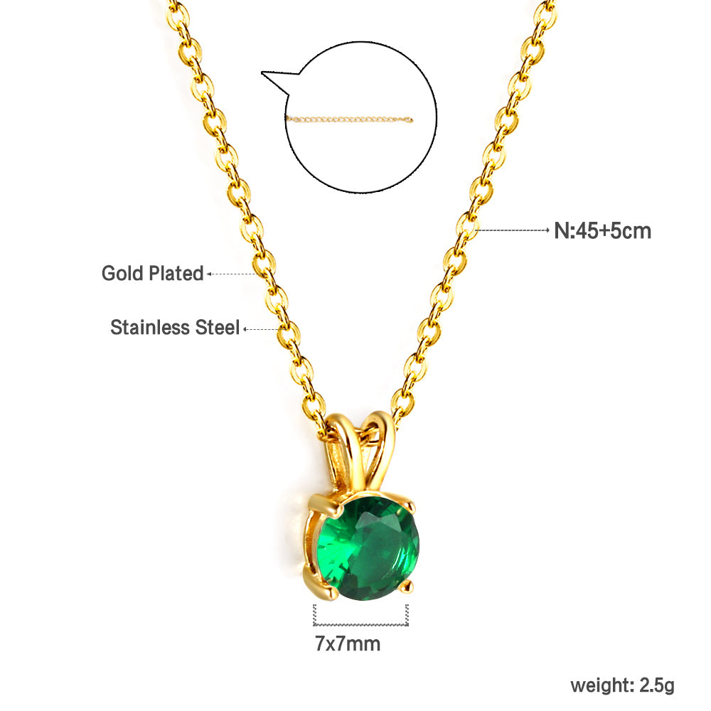 Green Stone Pendant Necklace