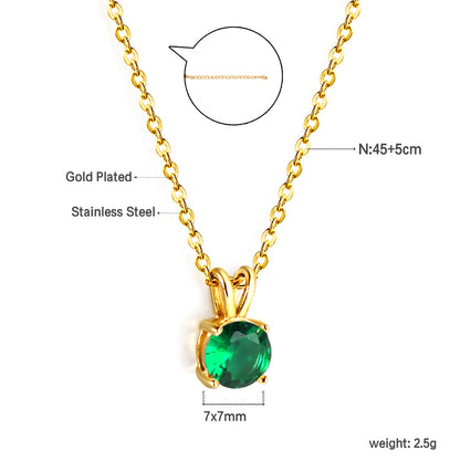 Green Stone Pendant Necklace