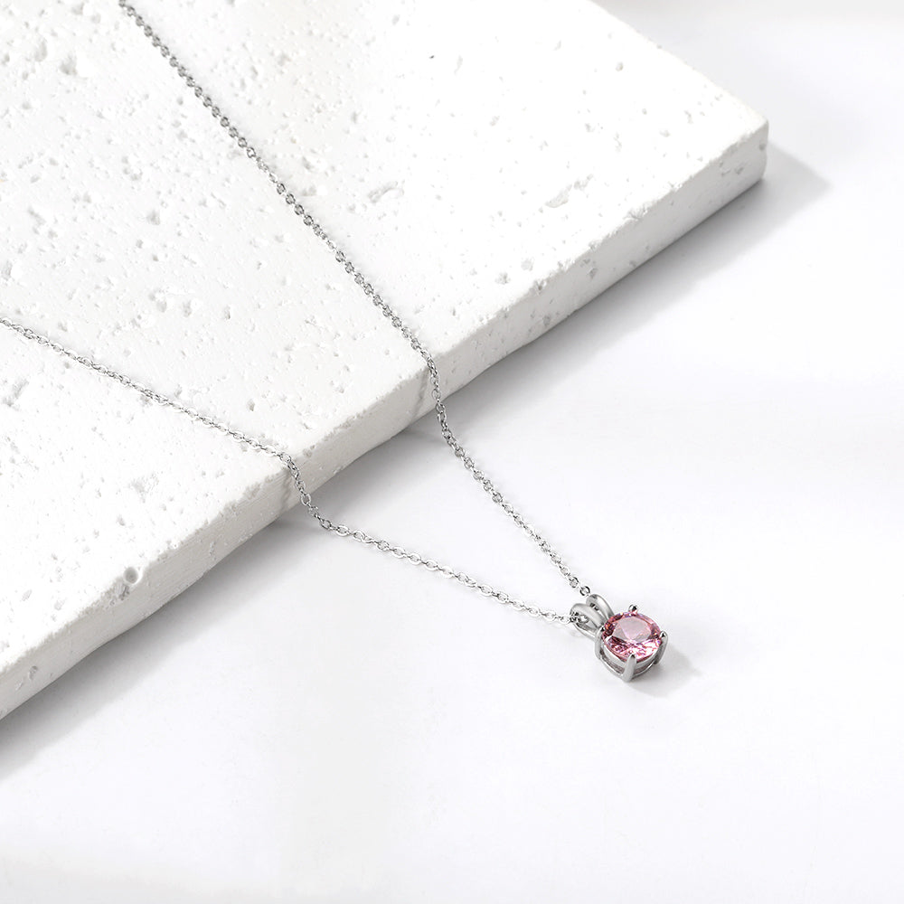 Pink Stone Pendant Necklace