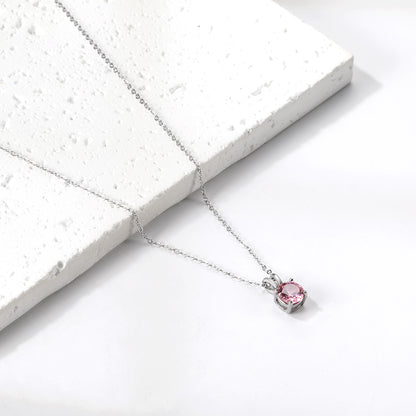Pink Stone Pendant Necklace
