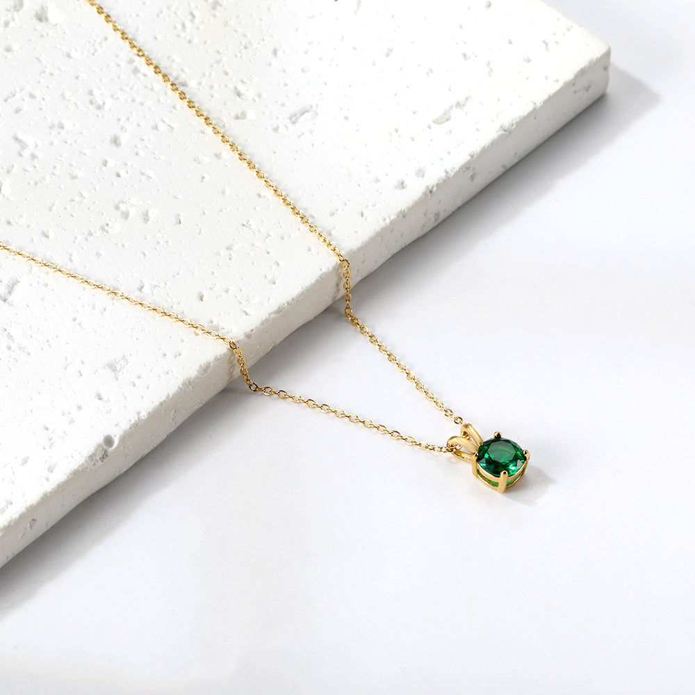 Green Stone Pendant Necklace