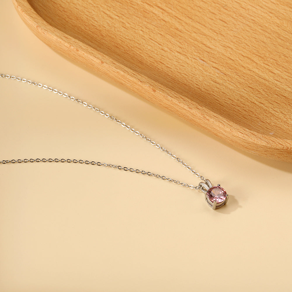 Pink Stone Pendant Necklace