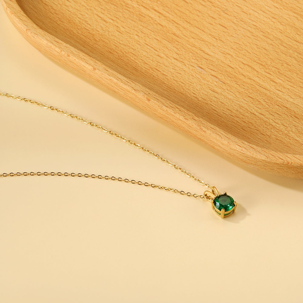 Green Stone Pendant Necklace