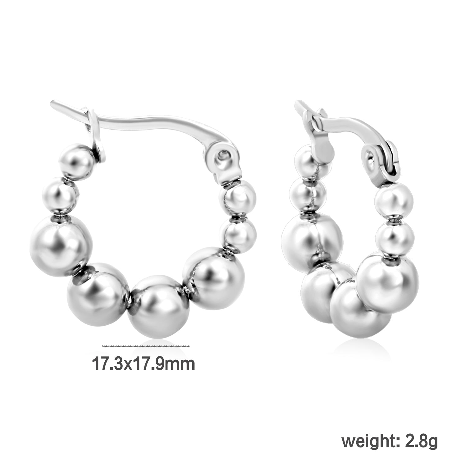 Silver Bubble Hoops