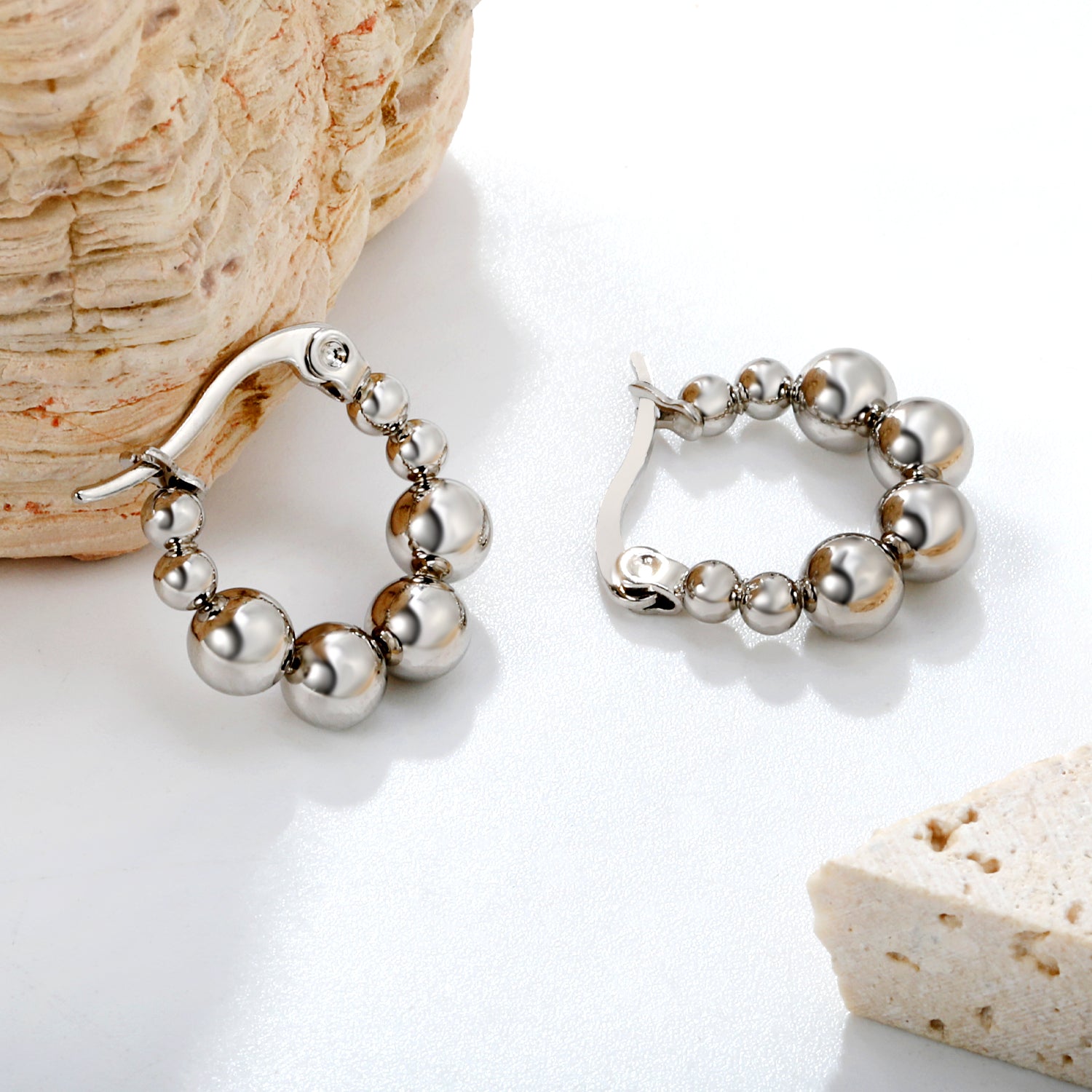 Silver Bubble Hoops