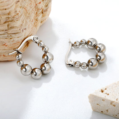 Silver Bubble Hoops