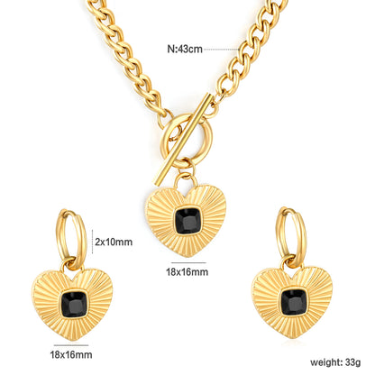 Chunky Heart Pendant Set
