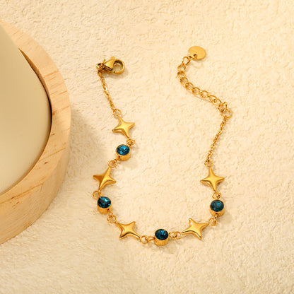 Blue and Gold Star Loose Bracelet