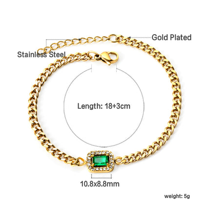 Single Green Square Bracelet