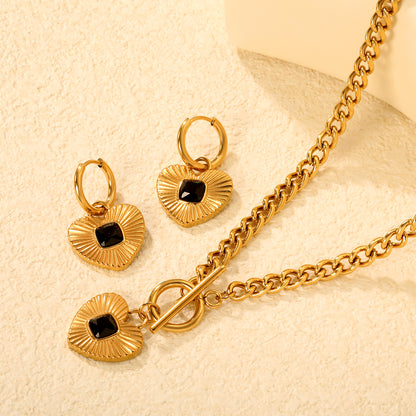 Chunky Heart Pendant Set