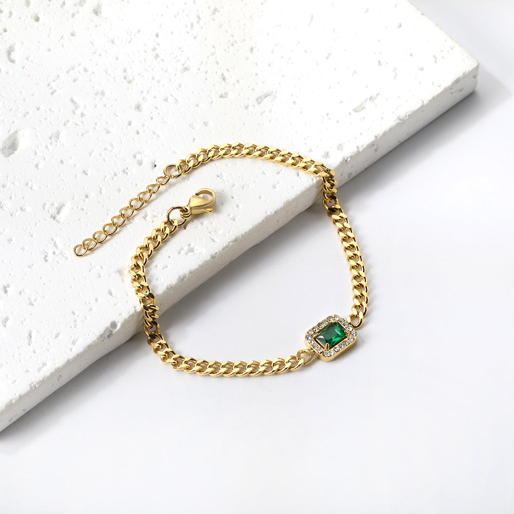 Single Green Square Bracelet