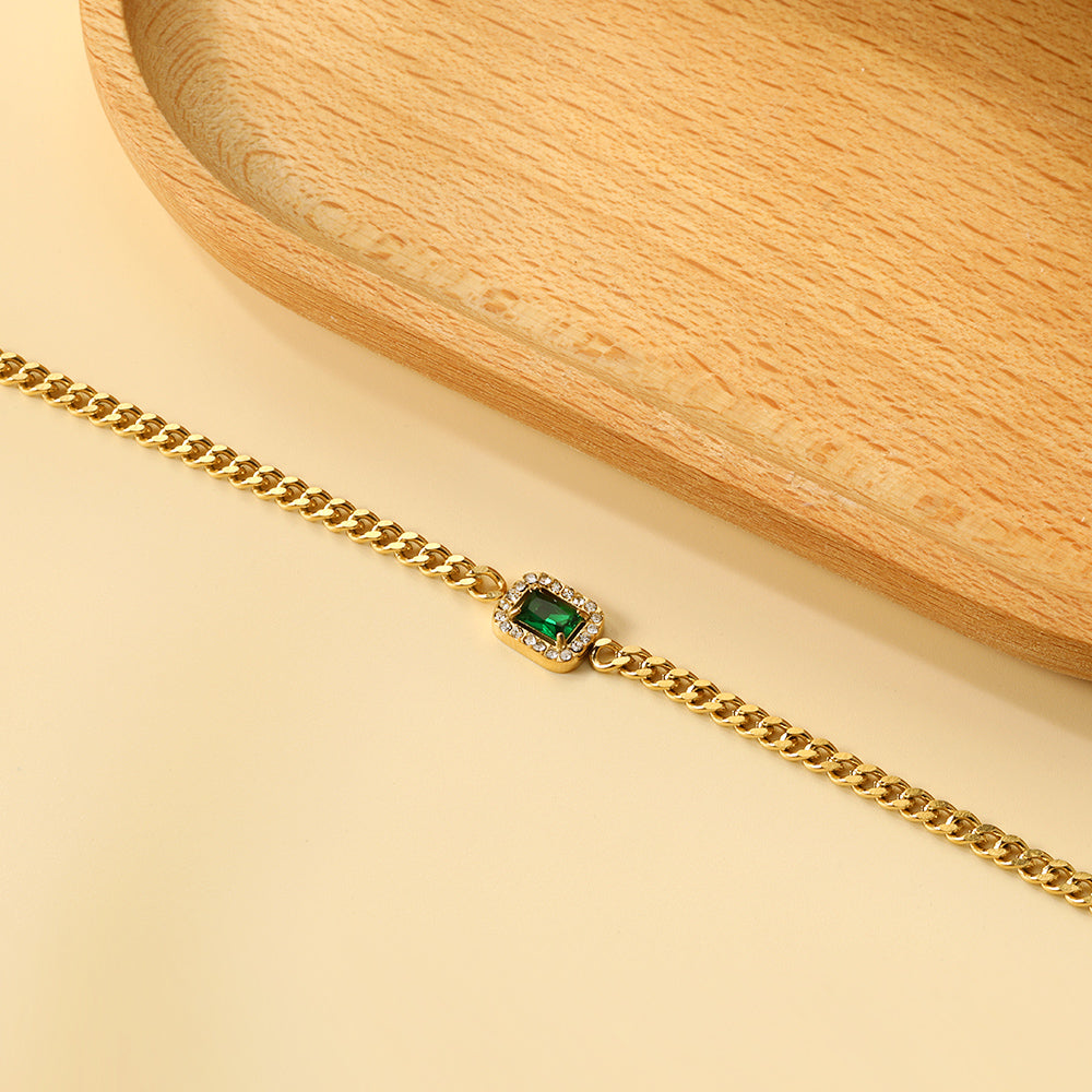 Single Green Square Bracelet