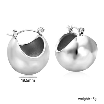 Round Silver Chunky Hoops