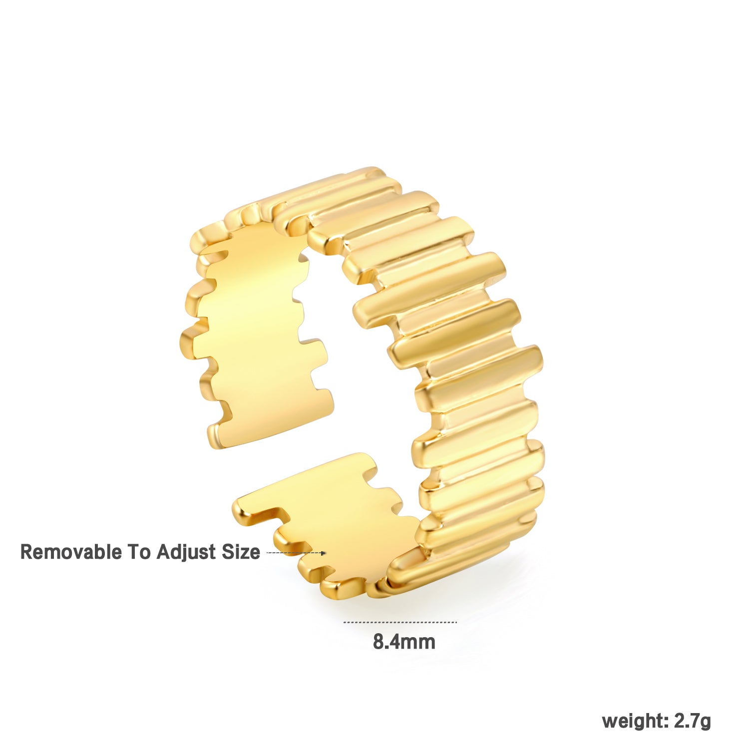 Ribbed Gold Ring