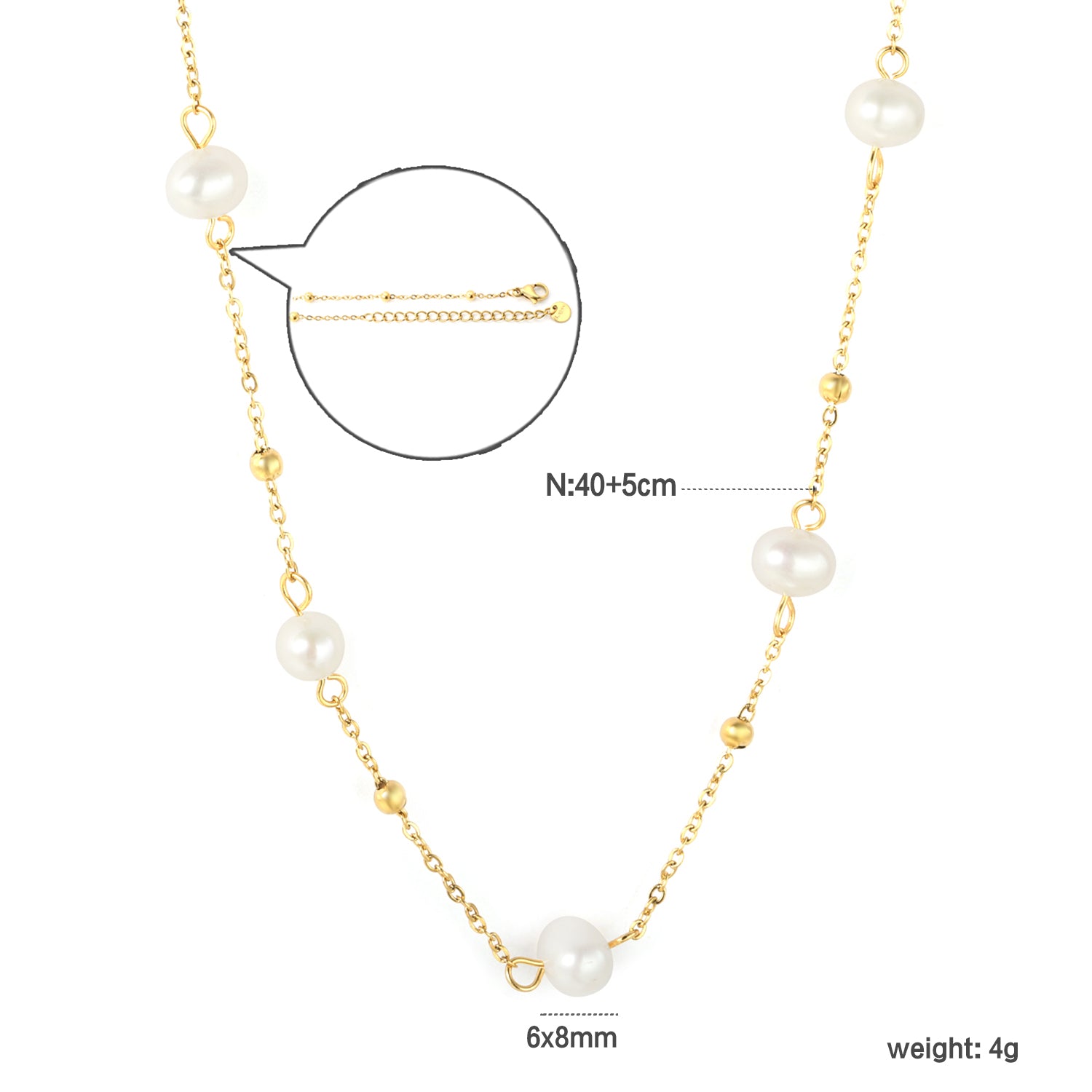 Pearl Beads Chain Necklace