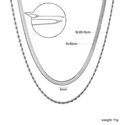 Silver Snake Chain Layered Necklace