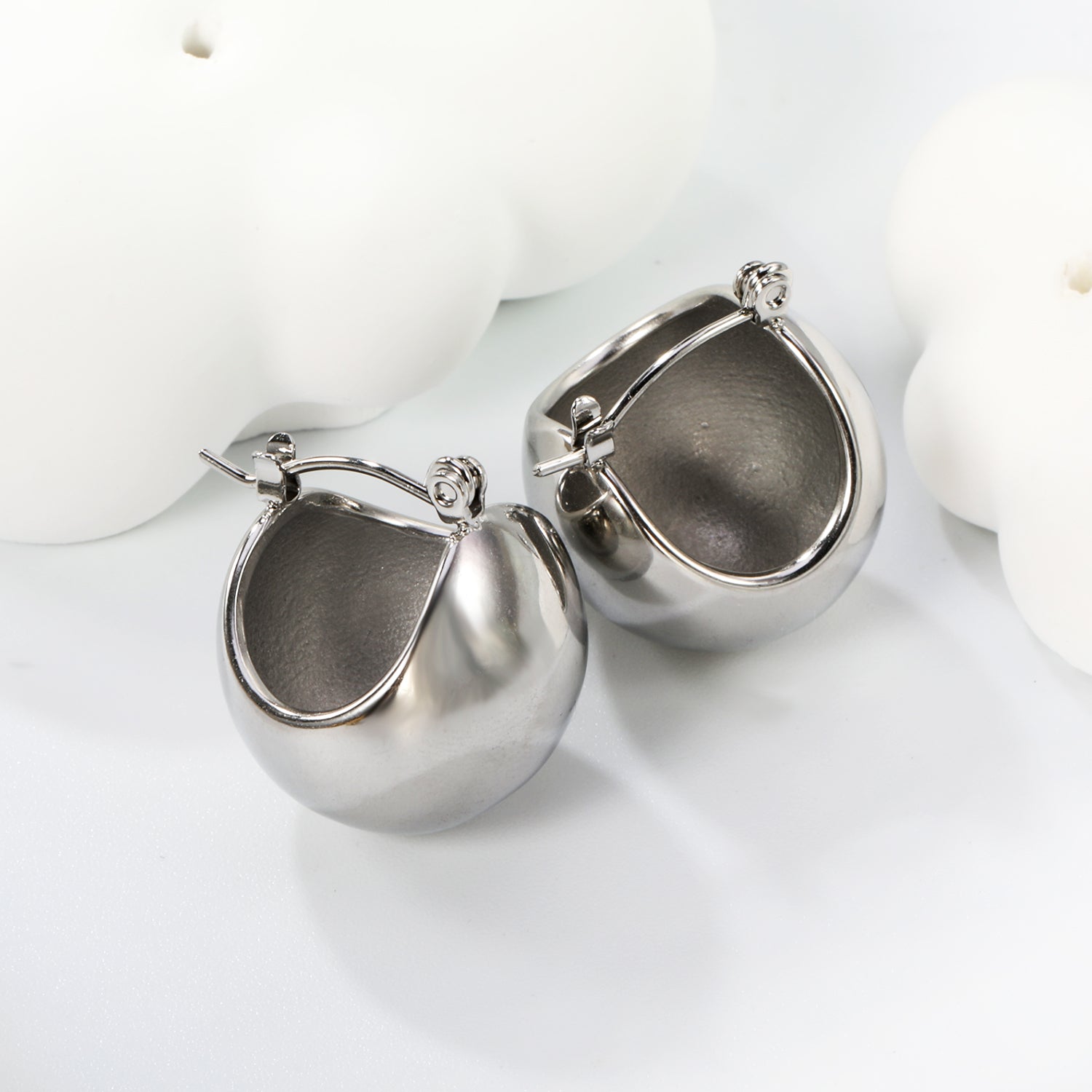 Round Silver Chunky Hoops