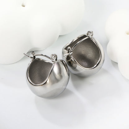 Round Silver Chunky Hoops