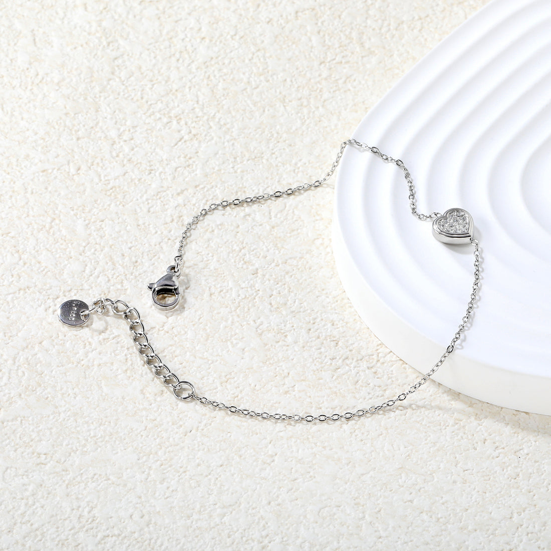 Silver Heart Loose Bracelet