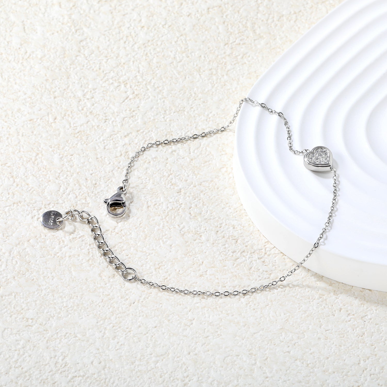 Silver Heart Loose Bracelet