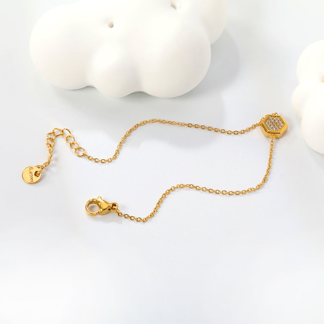 Gold Hexagon Loose Bracelet