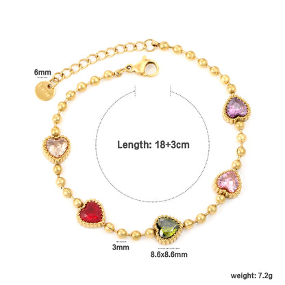 Multi coloured Heart Loose Bracelet