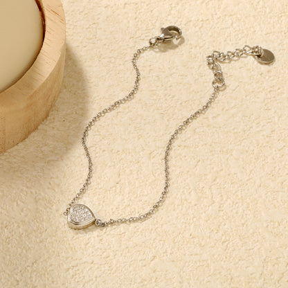 Silver Heart Loose Bracelet