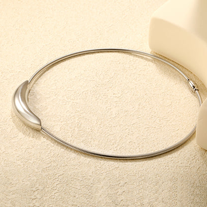 Silver Stiff Statement Necklace