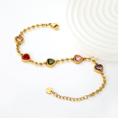 Multi coloured Heart Loose Bracelet