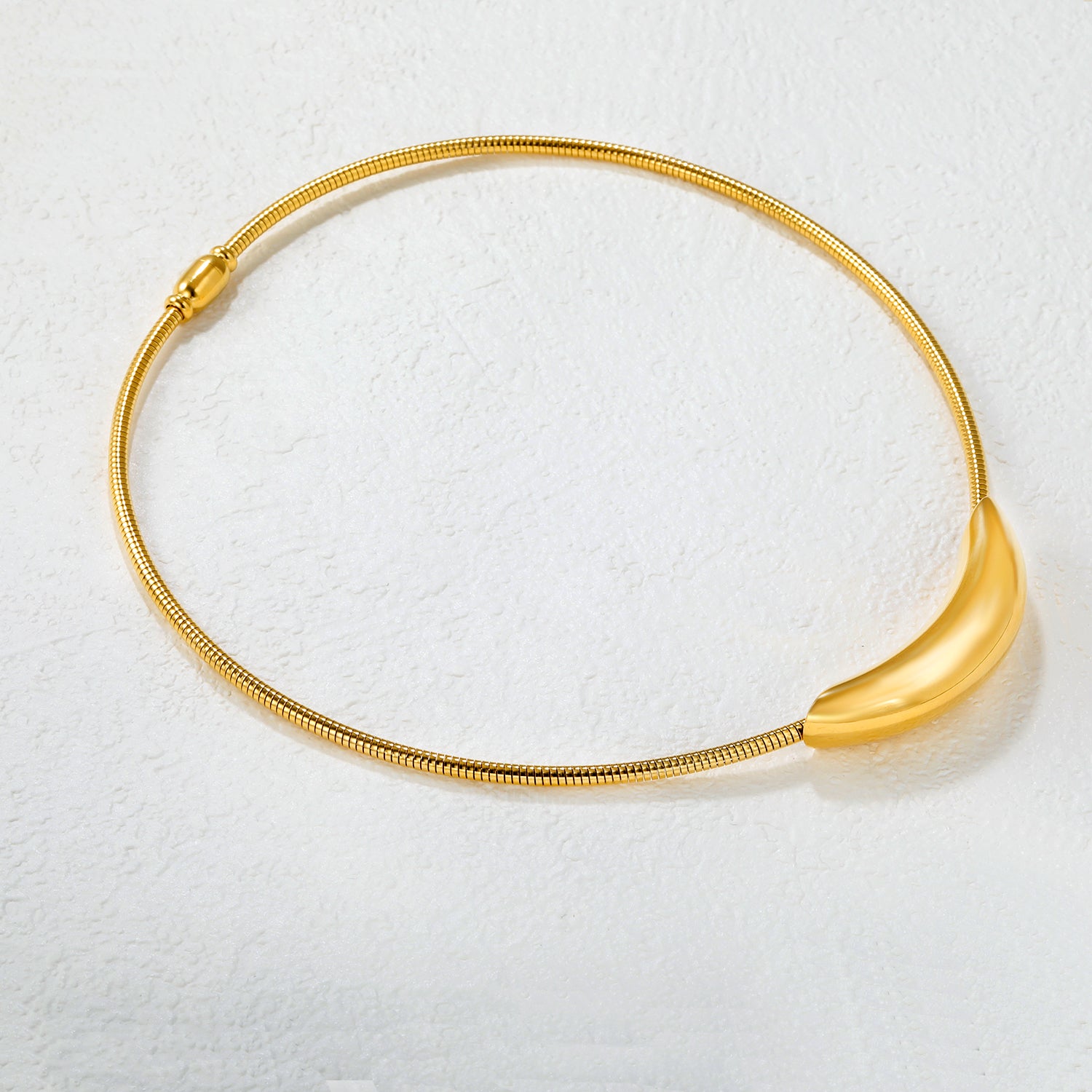 Gold Stiff Statement Necklace