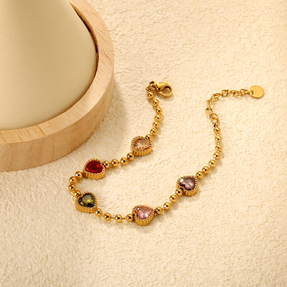 Multi coloured Heart Loose Bracelet