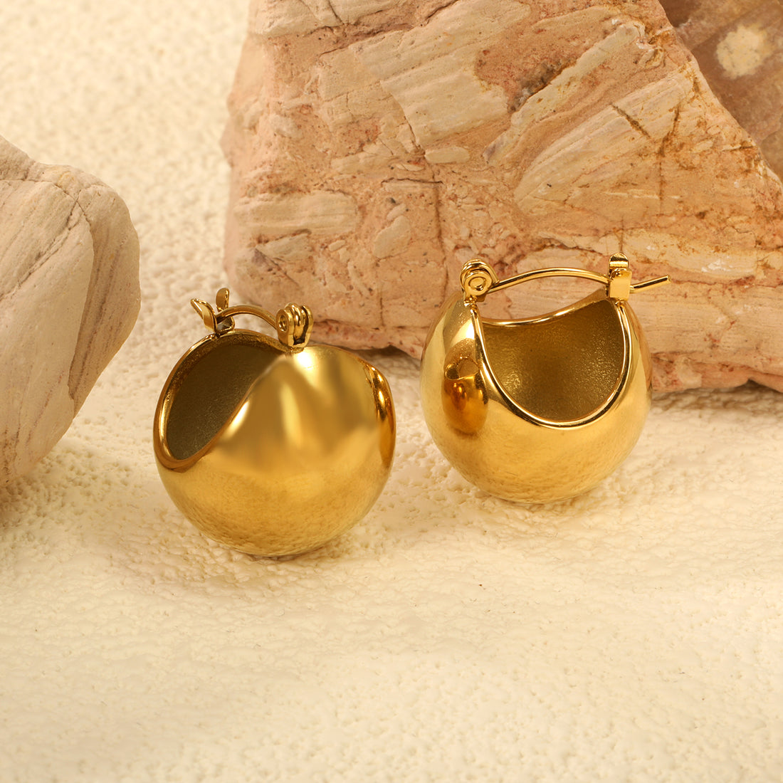 Round Gold Chunky Hoops