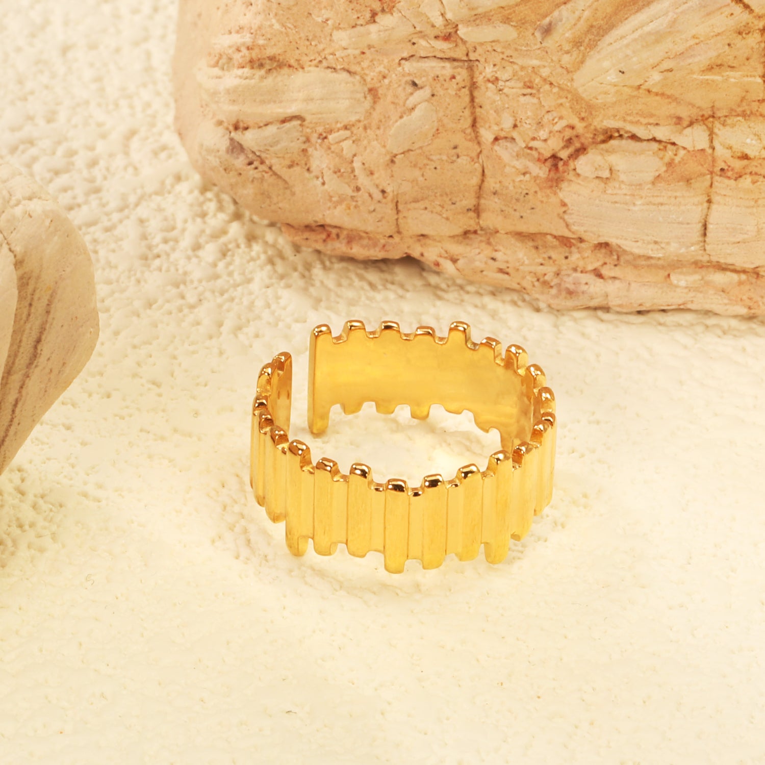 Ribbed Gold Ring