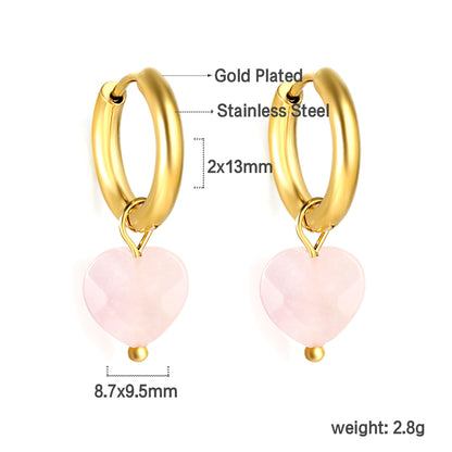 Pink Heart Danglers