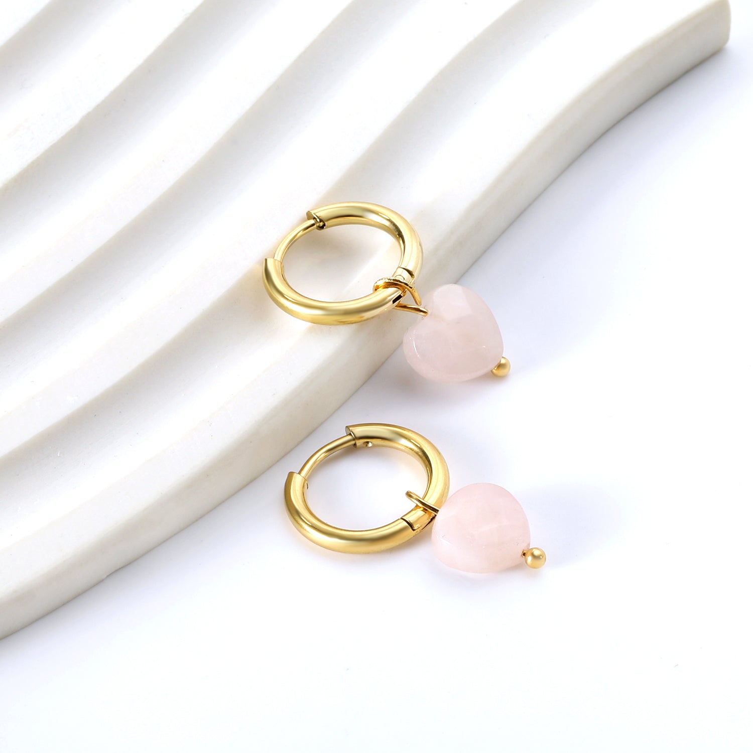 Pink Heart Danglers