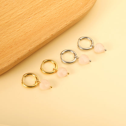 Pink Heart Danglers