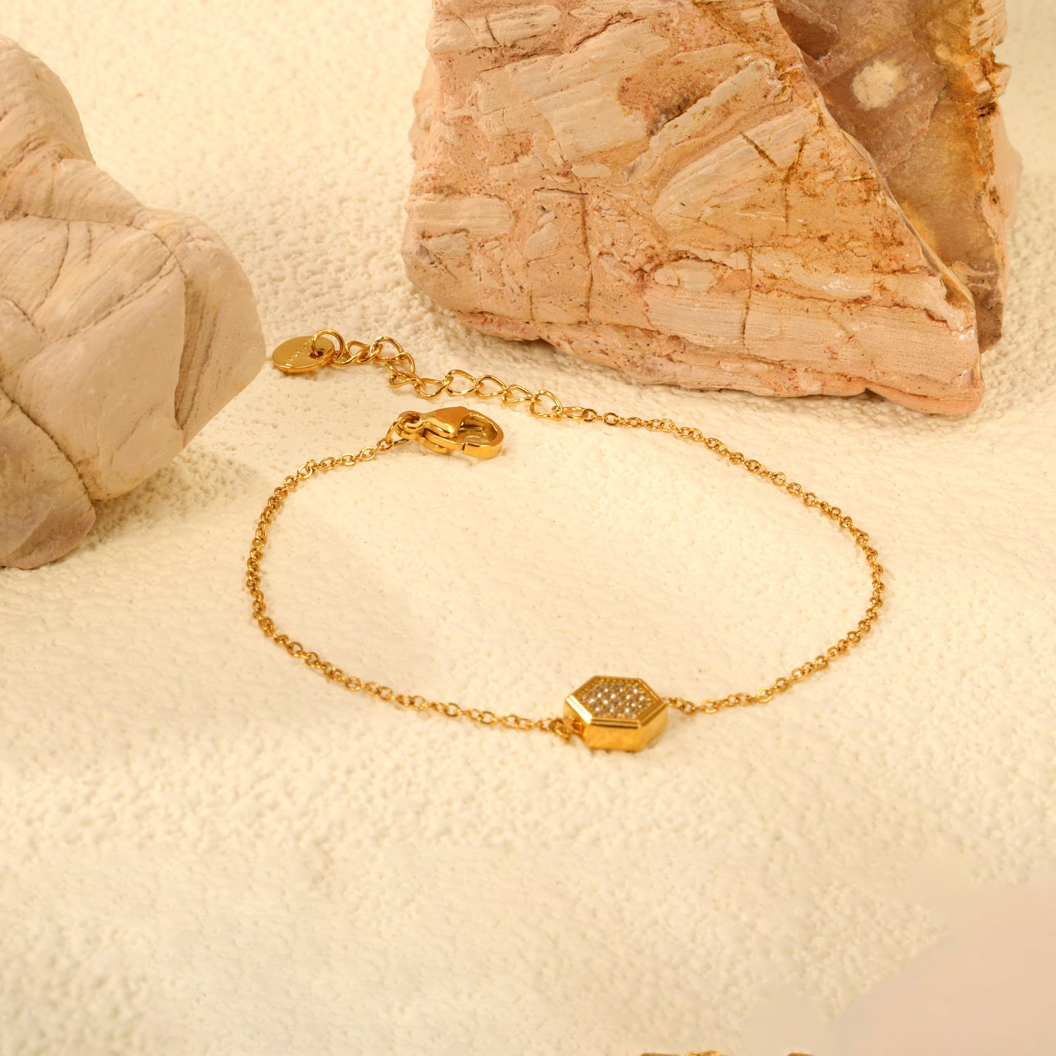 Gold Hexagon Loose Bracelet