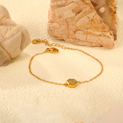 Gold Hexagon Loose Bracelet