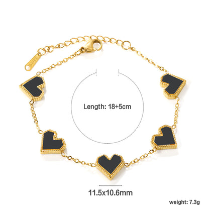 Black Heart Loose Bracelet